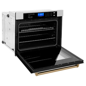 ZLINE 30" Autograph Edition Single Wall Oven with Self Clean and True Convection in, Stainless Steel, Champagne Bronze