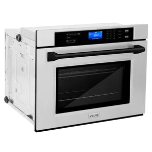 ZLINE 30" Autograph Edition Single Wall Oven with Self Clean and True Convection in Stainless Steel and Matte Black (AWSZ-30-MB)