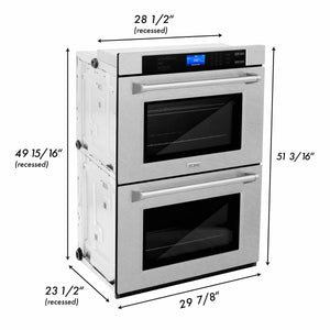 ZLINE 30" Professional Double Wall Oven with Self Clean and True Convection in Fingerprint Resistant Stainless Steel (AWDS-30)