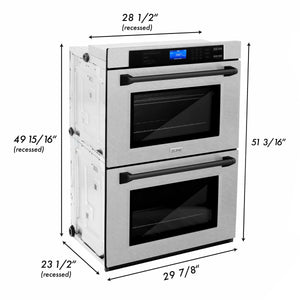 ZLINE 30" Autograph Edition Double Wall Oven with Self Clean and True Convection in Stainless Steel, Matte Black