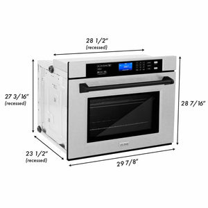 ZLINE 30" Autograph Edition Single Wall Oven with Self Clean and True Convection in Stainless Steel, Matte Black