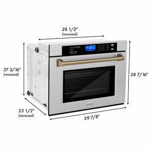 ZLINE 30" Autograph Edition Single Wall Oven with Self Clean and True Convection in, Stainless Steel, Champagne Bronze