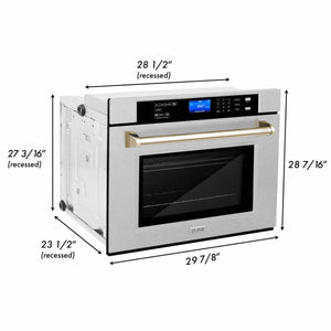 ZLINE 30" Autograph Edition Single Wall Oven with Self Clean and True Convection in Fingerprint Resistant Stainless Steel and Gold (AWSSZ-30-G)