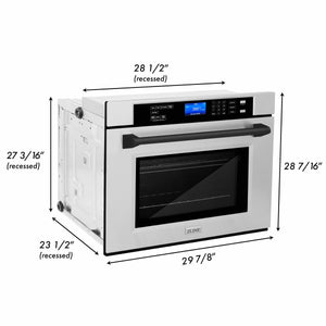 ZLINE 30" Autograph Edition Single Wall Oven with Self Clean and True Convection in Stainless Steel and Matte Black (AWSZ-30-MB)