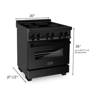 ZLINE 30" 4.0 cu. ft. Induction Range with a 4 Element Stove and Electric Oven in Black Stainless Steel (RAIND-BS-30)