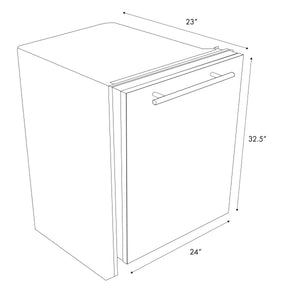 ZLINE 24 in. Stainless Steel Top Control Dishwasher with Stainless Steel Tub and Modern Style Handle, 52dBa