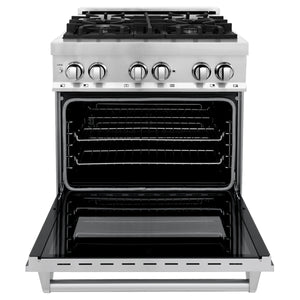 ZLINE 30" 4.0 cu. ft. Dual Fuel Range with Gas Stove and Electric Oven in Stainless Steel (RA30)