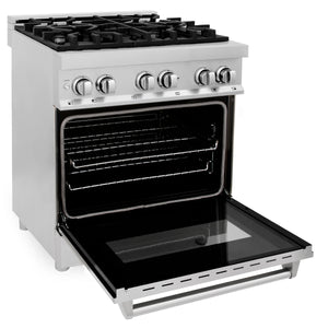 ZLINE 30" 4.0 cu. ft. Dual Fuel Range with Gas Stove and Electric Oven in Stainless Steel (RA30)