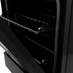 ZLINE 24" 2.8 cu. ft. Dual Fuel Range with Gas Stove and Electric Oven in Black Stainless Steel (RAB-24)