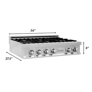 ZLINE 36 in. Porcelain Gas Stovetop with Griddle in Stainless Steel (RT-GR-36)