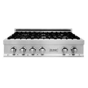 ZLINE 36 in. Porcelain Gas Stovetop with Griddle in Stainless Steel (RT-GR-36)