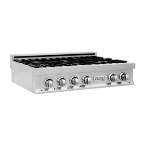 ZLINE 36 in. Porcelain Gas Stovetop with Griddle in Stainless Steel (RT-GR-36)