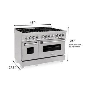 ZLINE 48" 6.0 cu. ft. Dual Fuel Range with Gas Stove and Electric Oven in Fingerprint Resistant Stainless Steel (RAS-48)