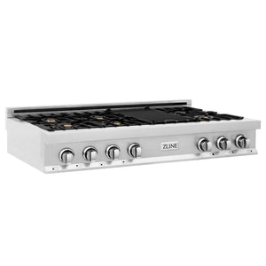 ZLINE 48 in. Porcelain Gas Stovetop with Griddle and Brass Burners (RT-BR-GR-48)