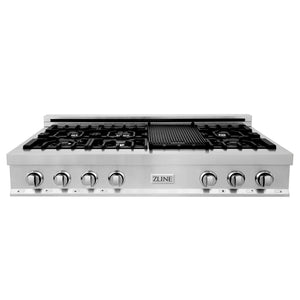 ZLINE 48 in. Porcelain Gas Stovetop with Griddle in Stainless Steel (RT-GR-48)