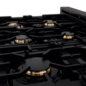 ZLINE 36" Porcelain Gas Stovetop in Black Stainless Steel with 6 Gas Stainless Steel Burners (RTB-36)