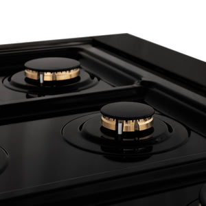 ZLINE 36" Porcelain Gas Stovetop in Black Stainless Steel with 6 Gas Brass Burners (RTB-BR-36)