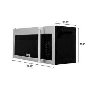 ZLINE 30 in. Recirculating Over the Range Convection Microwave Oven with Traditional Handle and Charcoal Filters in Stainless Steel (MWO-OTRCFH-30)