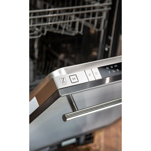 ZLINE 18 in. Compact Stainless Steel Top Control Dishwasher with Stainless Steel Tub and Modern Style Handle, 52dBa