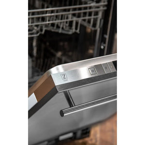 ZLINE 24 in. DuraSnow® Top Control Dishwasher with Stainless Steel Tub and Modern Style Handle, 52dBa