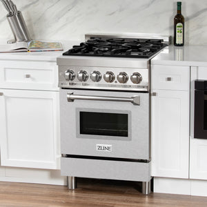 ZLINE 24" 2.8 cu. ft. Dual Fuel Range with Gas Stove and Electric Oven in Fingerprint Resistant Stainless Steel (RA-SN-24)