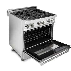 ZLINE 30" 4.0 cu. ft. Dual Fuel Range with Gas Stove and Electric Oven in Fingerprint Resistant Stainless Steel (RA-SN-30)