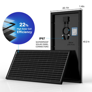 ACOPOWER - Lithium Battery Mono Solar Power Complete System with Battery and Inverter for RV Boat 12V Off Grid Kit