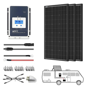 ACOPOWER - 600 Watt Monocrystalline Solar RV Kit w/50A MPPT Charge Controller (3x200W 50A Kit)