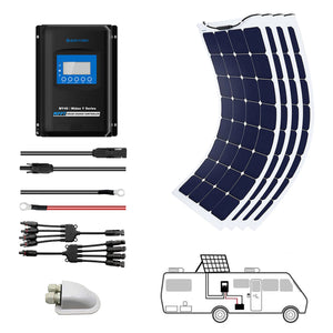 ACOPOWER - 440Watts Flexible Solar RV Kit w/ 40A Waterproof Charge Controller