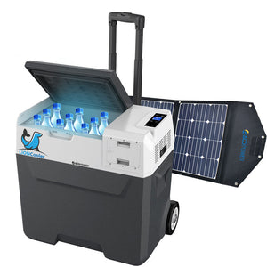 ACOPOWER - LiONCooler Combo, X50A Portable Solar Fridge/Freezer (52 Quarts) and 90W Solar Panel