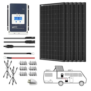 ACOPOWER - 600W Mono Solar RV Kits,  50A MPPT Charge Controller (6x100W 50A)